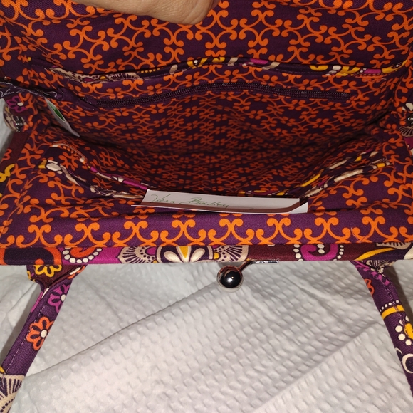 Vera Bradley Alice Purse Quilted Handbag With Kiss Lock Sunset Safari Pattern - Picture 12 of 13